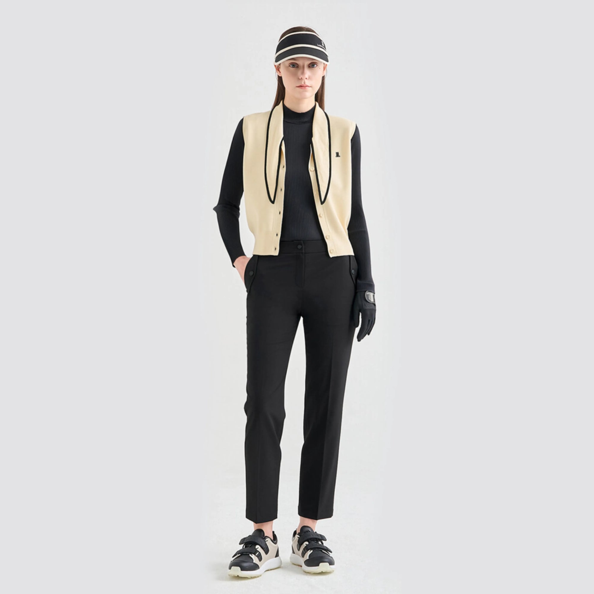 Women's Straight Stretch Pants - Black - Erthe Golf
