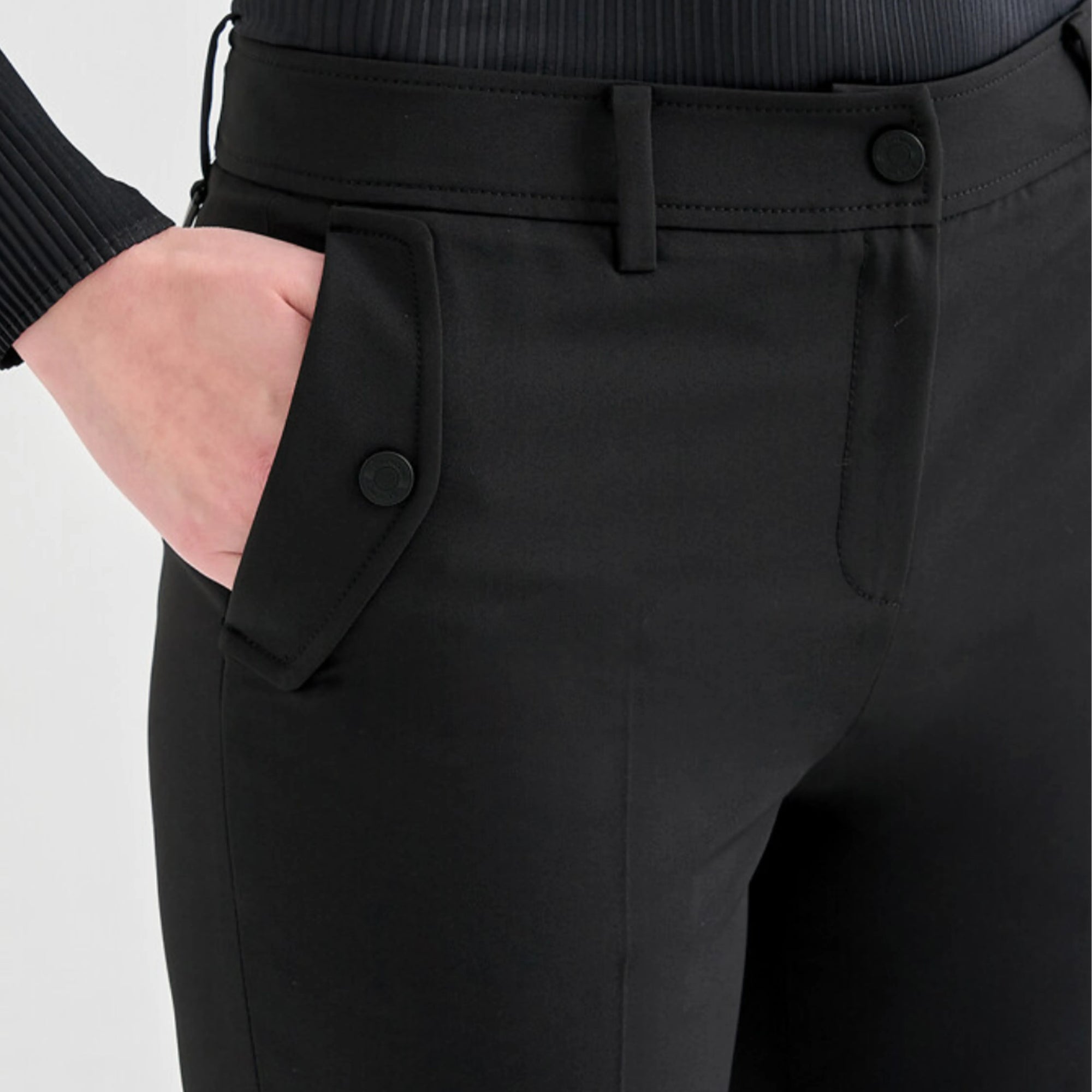 Women's Straight Stretch Pants - Black - Erthe Golf