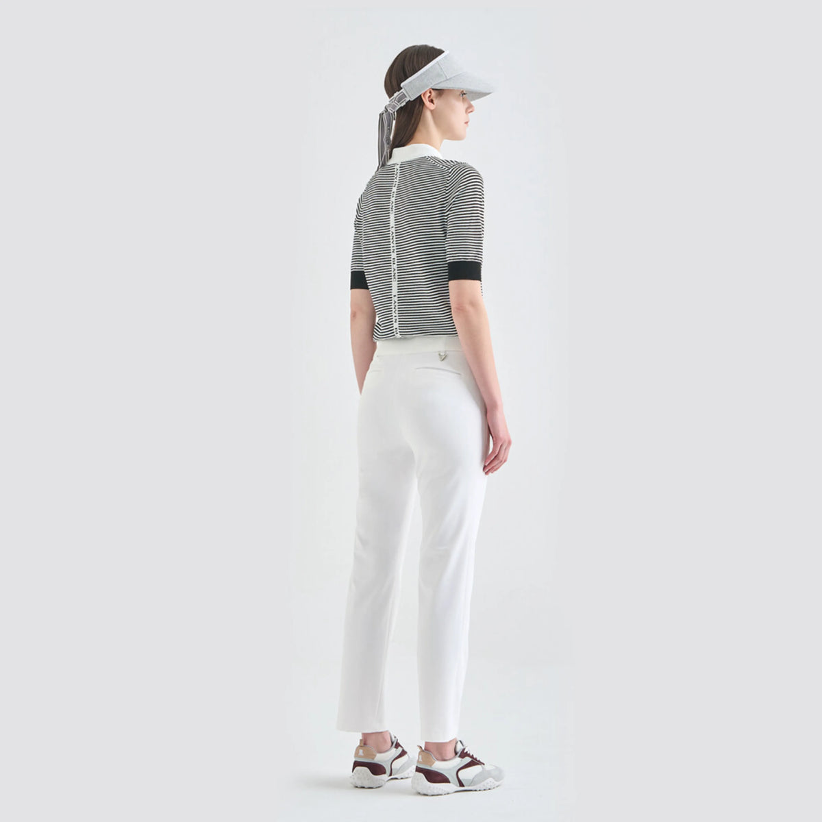 Women's Straight Stretch Pants - Off White - Erthe Golf
