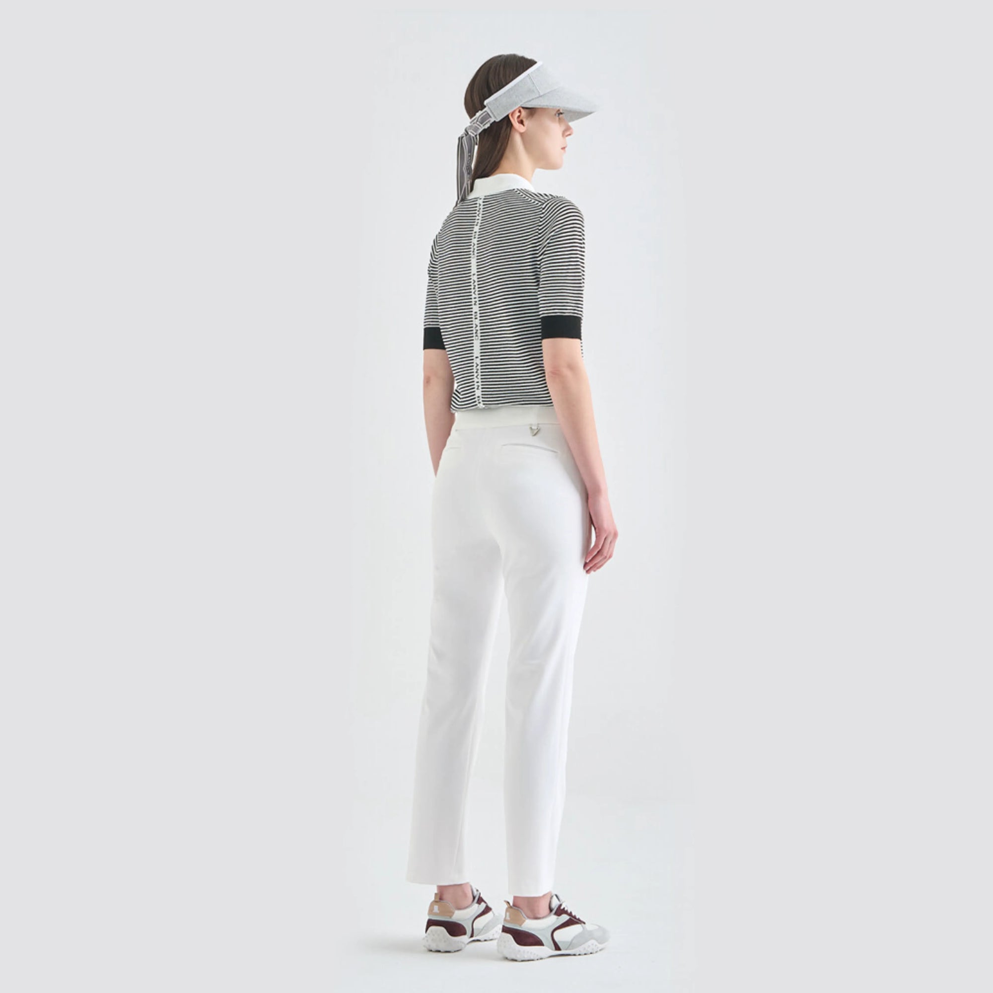 Women's Straight Stretch Pants - Off White - Erthe Golf