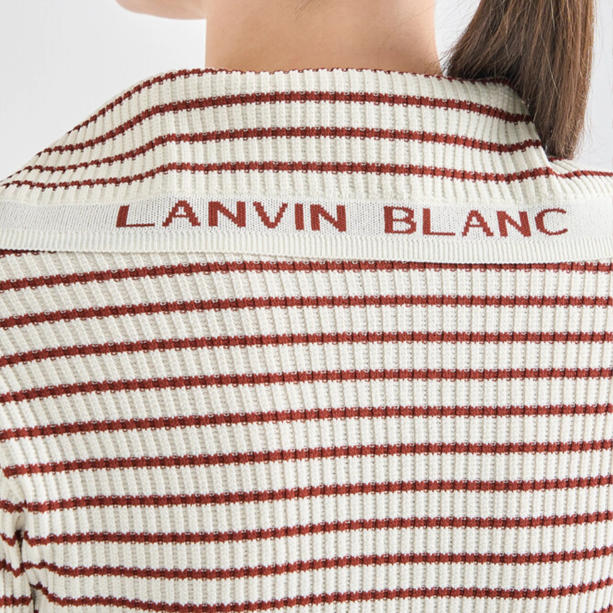 Women's Striped Lace - Up Knit - Cream - Erthe Golf
