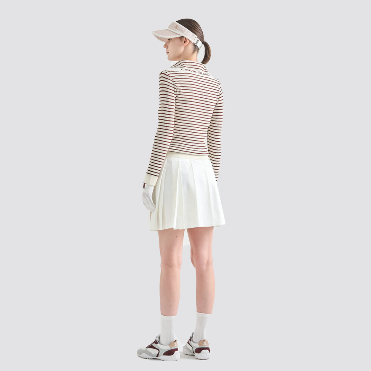 Women's Striped Lace - Up Knit - Cream - Erthe Golf