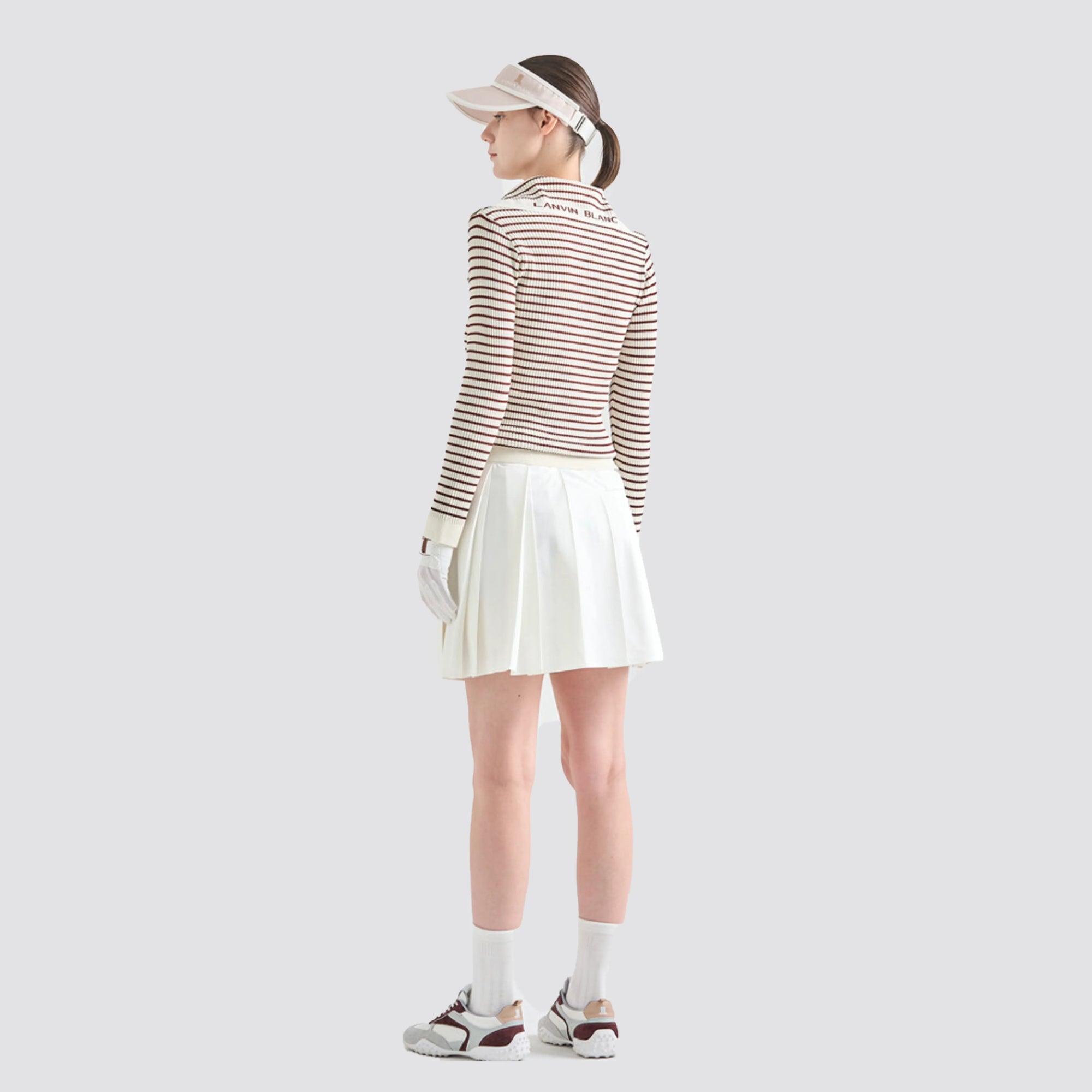 Women's Striped Lace - Up Knit - Cream - Erthe Golf
