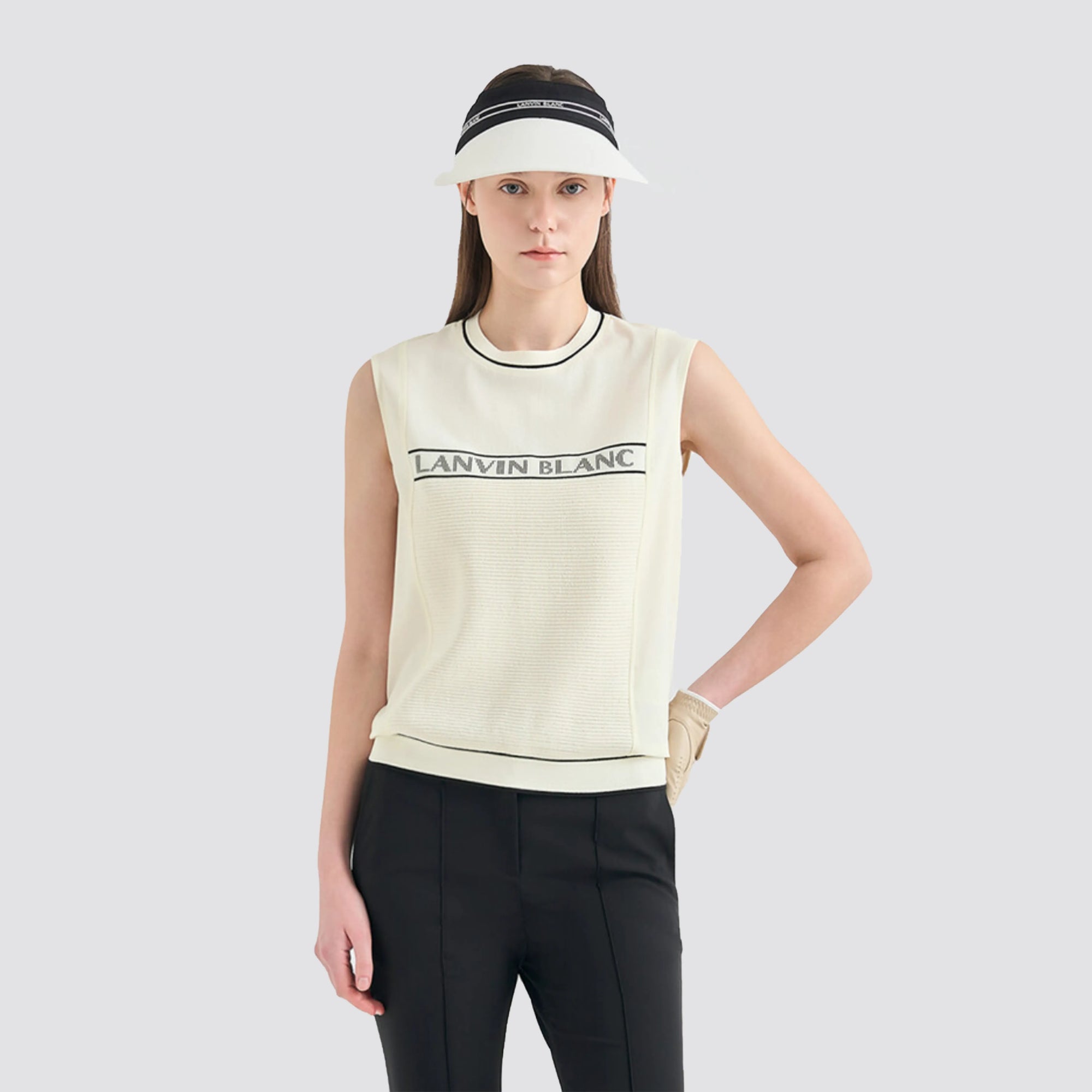 Women's Texture - Block Knit Top - Ivory - Erthe Golf