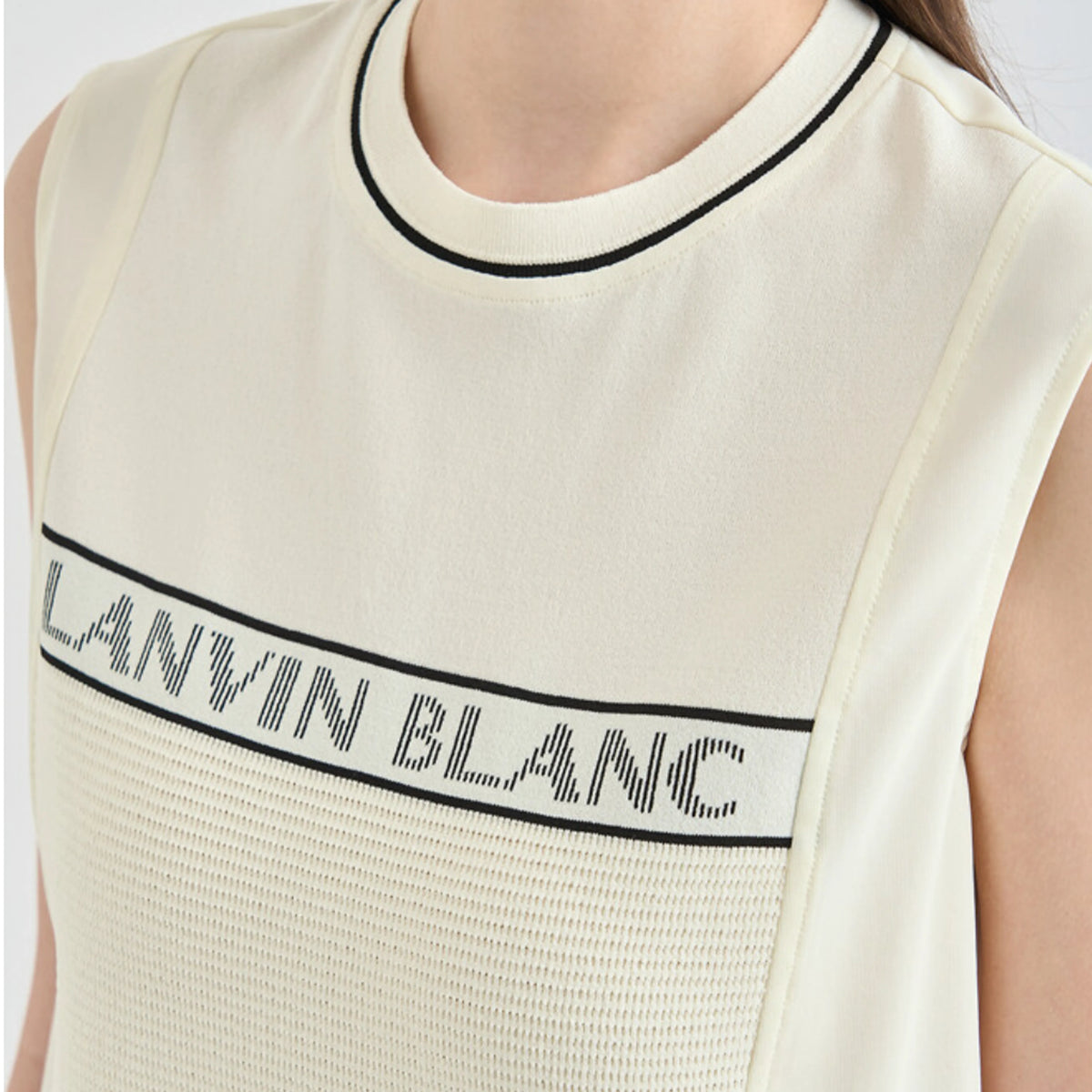 Women's Texture - Block Knit Top - Ivory - Erthe Golf