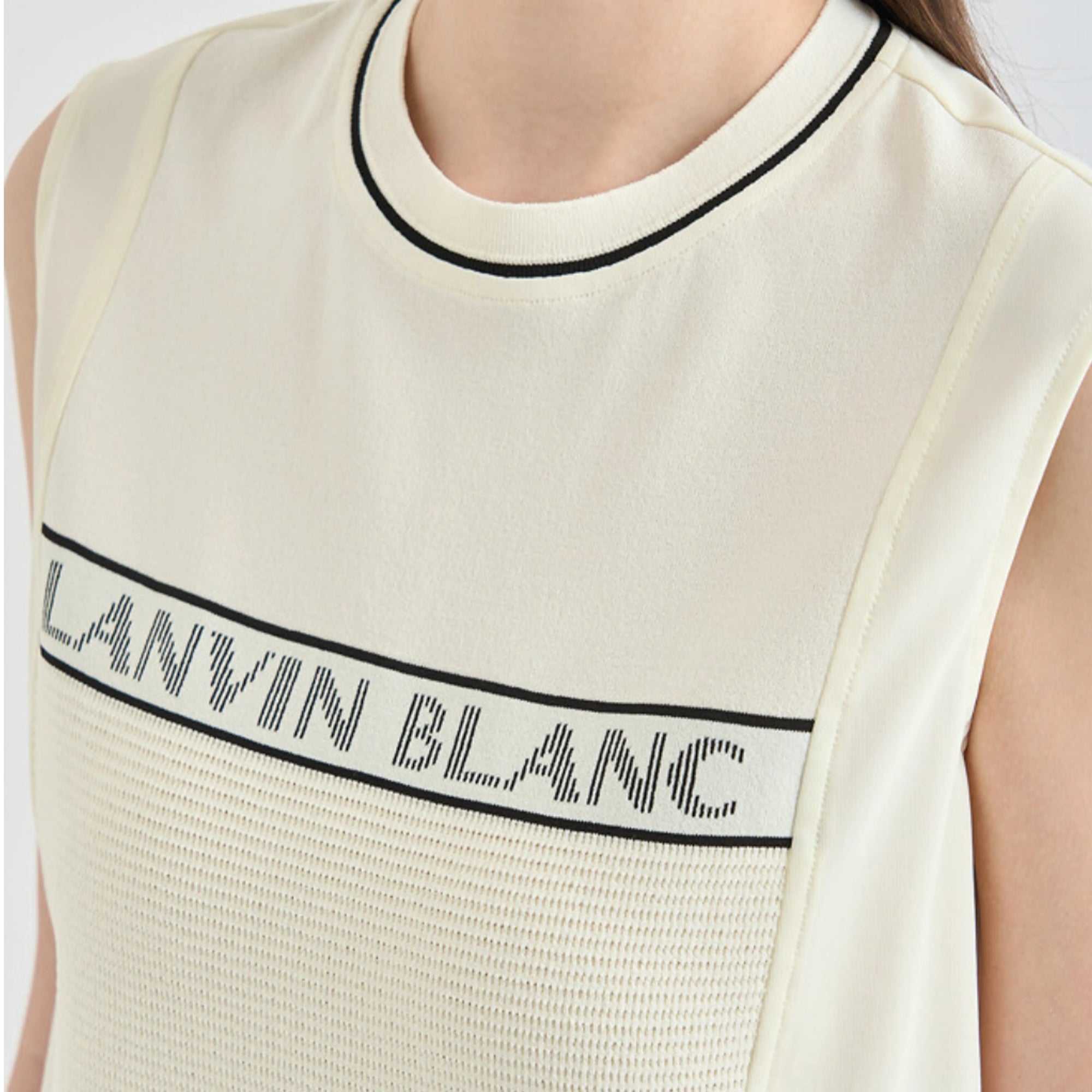 Women's Texture - Block Knit Top - Ivory - Erthe Golf