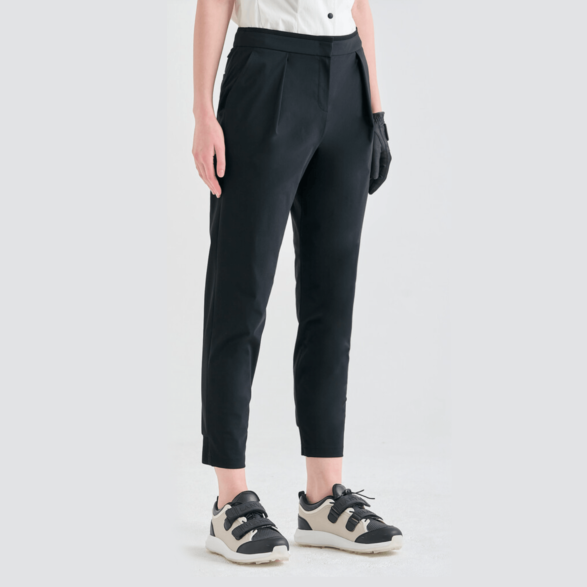 Women's Texture - Block Tapered Pants - Black - Erthe Golf