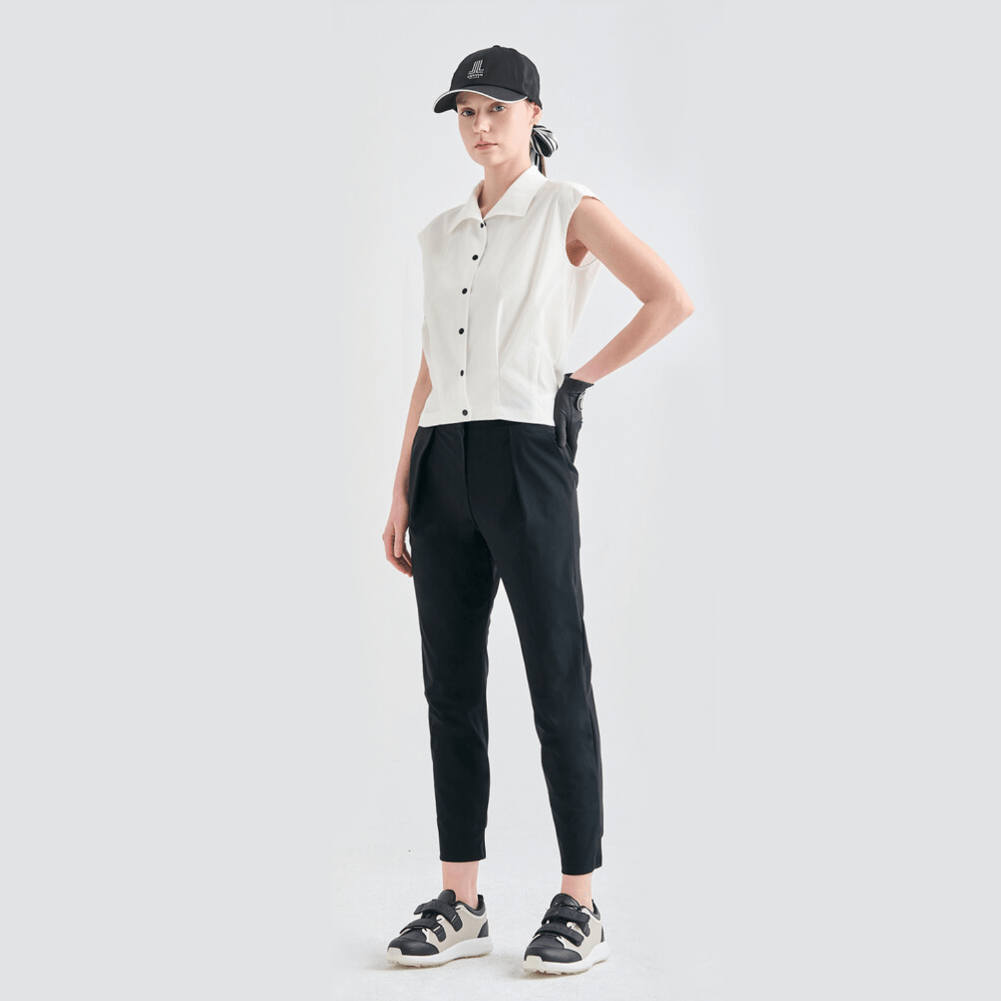 Women's Texture - Block Tapered Pants - Black - Erthe Golf