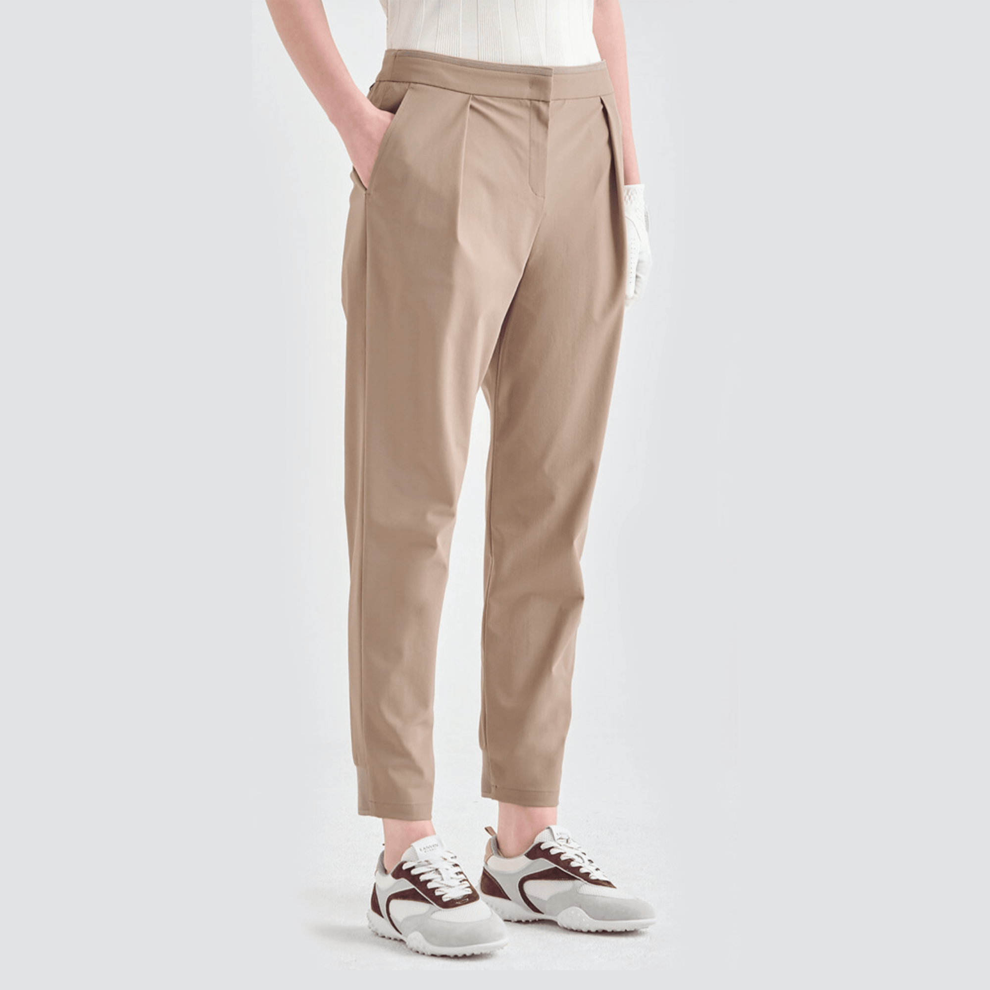 Women's Texture - Block Tapered Pants - Taupe - Erthe Golf