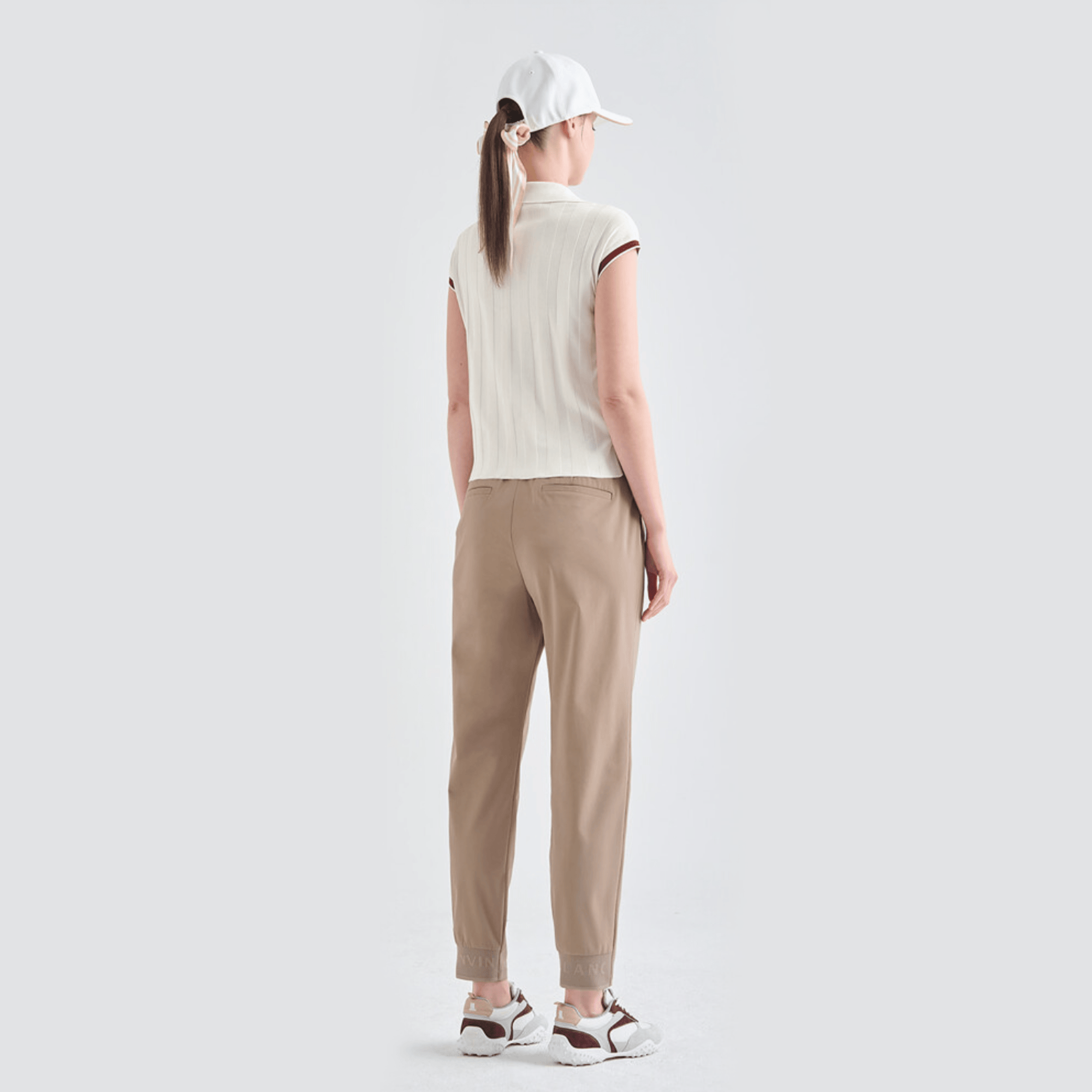 Women's Texture - Block Tapered Pants - Taupe - Erthe Golf