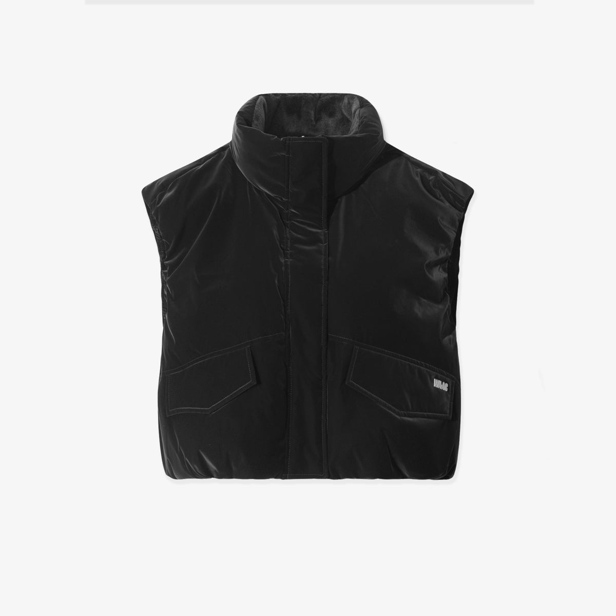 Women's Velvet Short Padded Vest - Black - Erthe Golf