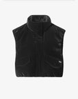 Women's Velvet Short Padded Vest - Black - Erthe Golf