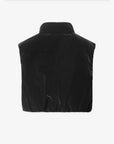 Women's Velvet Short Padded Vest - Black - Erthe Golf