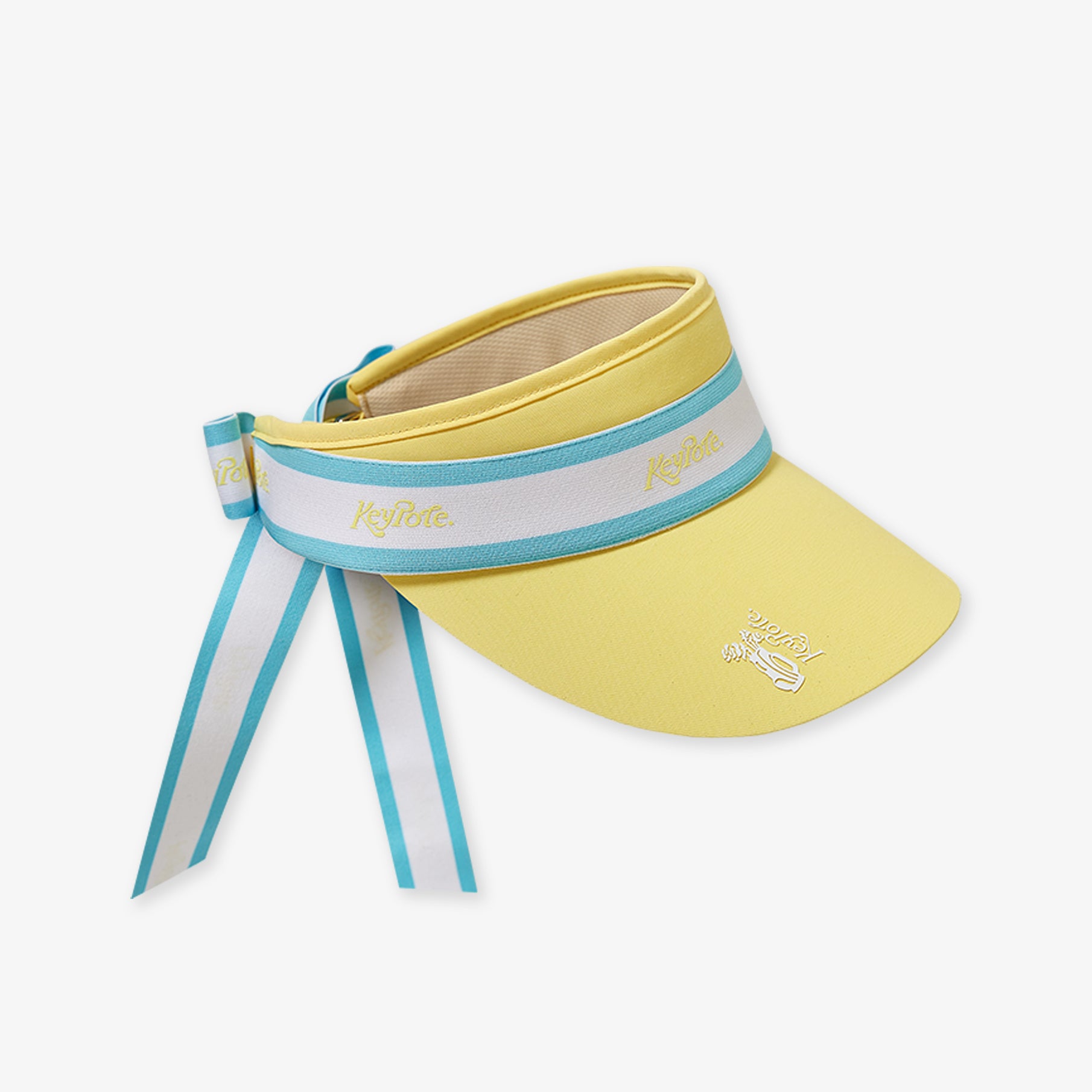 Keypote Women's Yellow Classic Golf Visor with Ribbon Tie | Erthe Golf