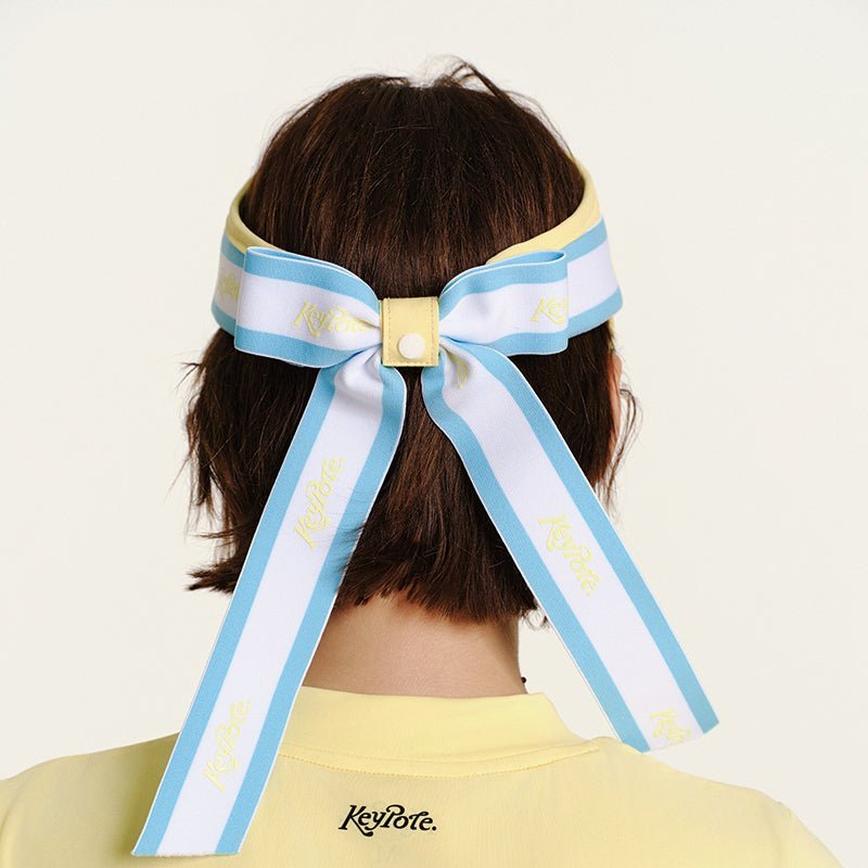 Keypote Women's Yellow Classic Golf Visor Ribbon Tie Back View | Erthe Golf