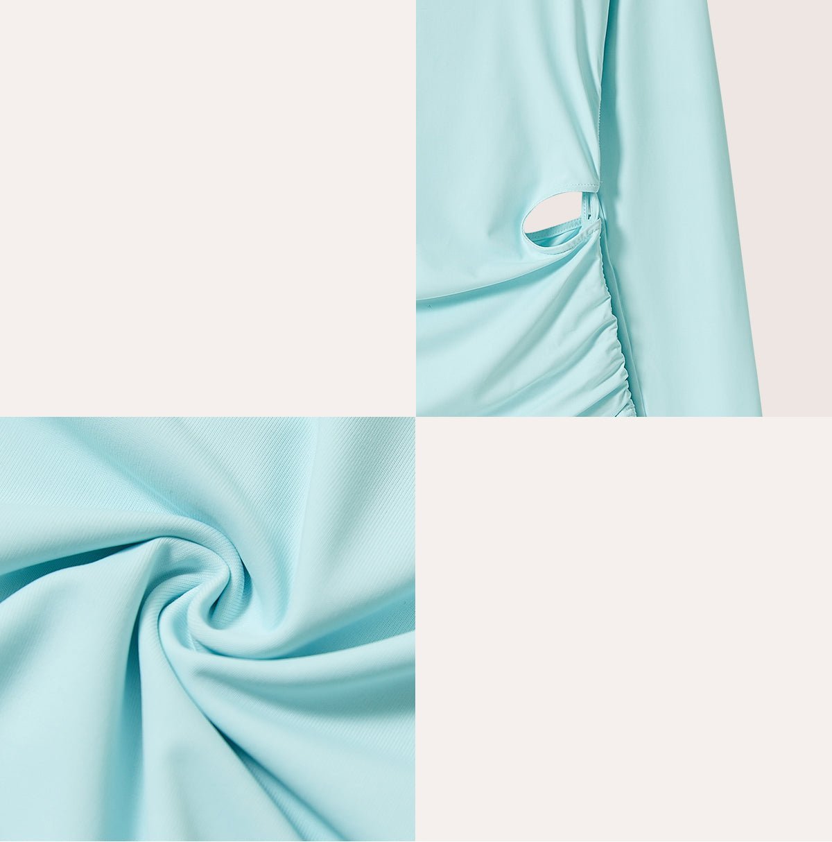 Keypote Women's Aqua Blue Golf Base Layer Cut-Out and Fabric Detail | Erthe Golf