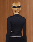 Keypote Women's Navy Blue Golf Base Layer Back View with Cut-Out | Erthe Golf