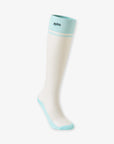 Keypote Women's Knee High Sock Blue - sheer compression golf sock with blue trim, front product view | Erthe Golf
