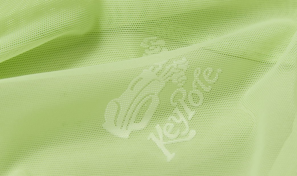 Keypote Women's mint green golf top breathable mesh fabric with embossed brand logo