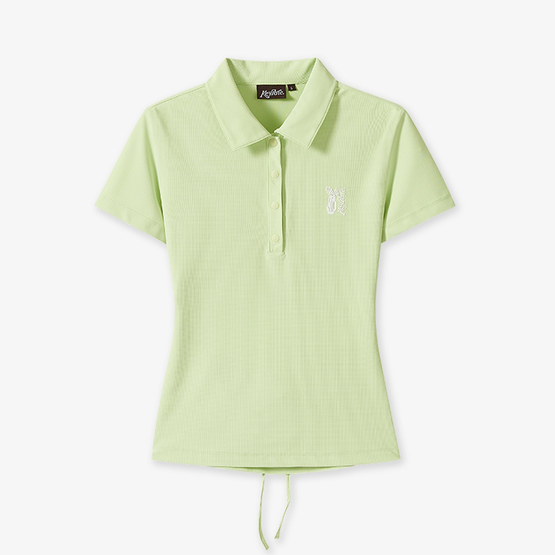 Keypote Women's breathable mint green shortsleeve golf polo with drawstring hem