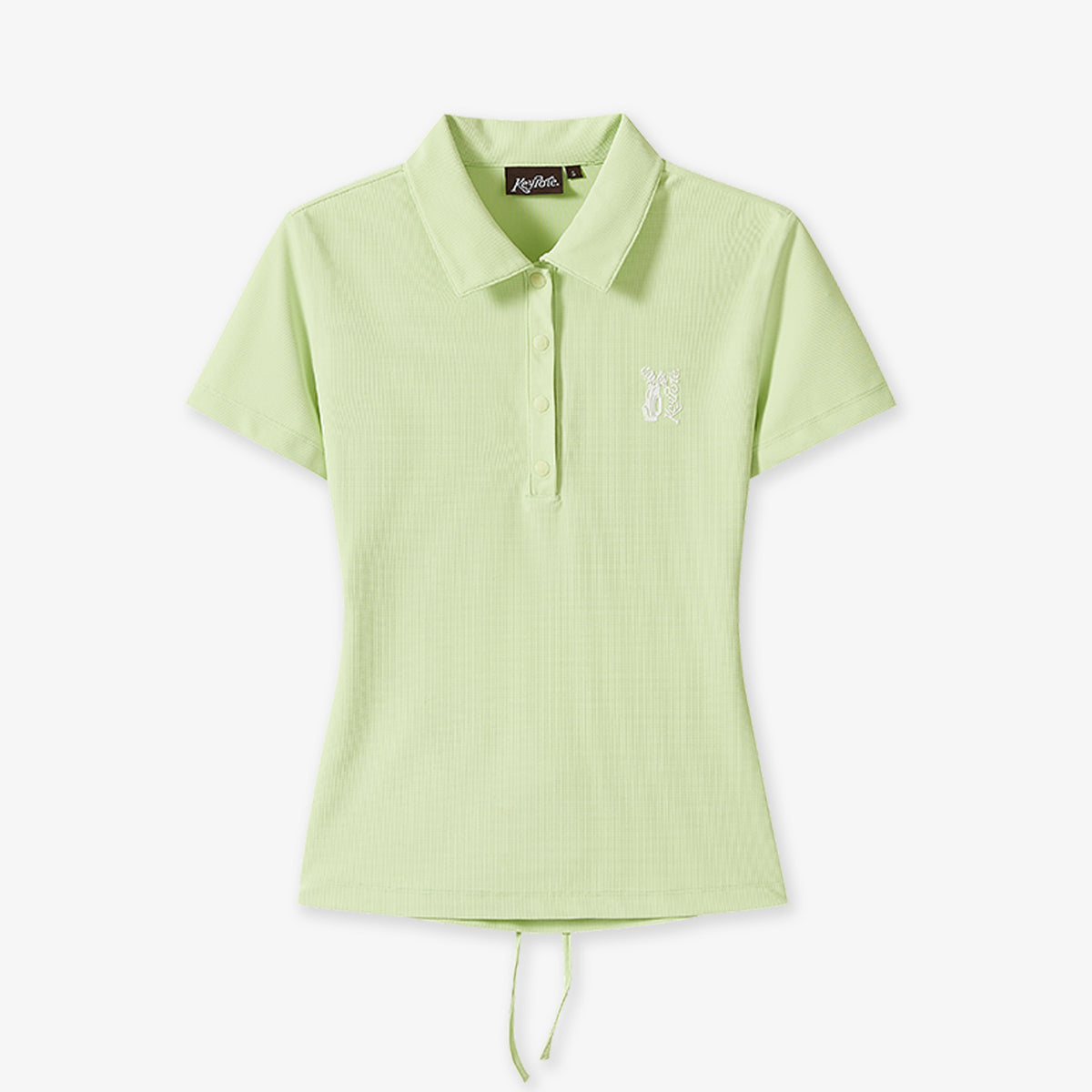 Keypote Women's breathable mint green shortsleeve golf polo with drawstring hem