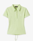 Keypote Women's breathable mint green shortsleeve golf polo with drawstring hem