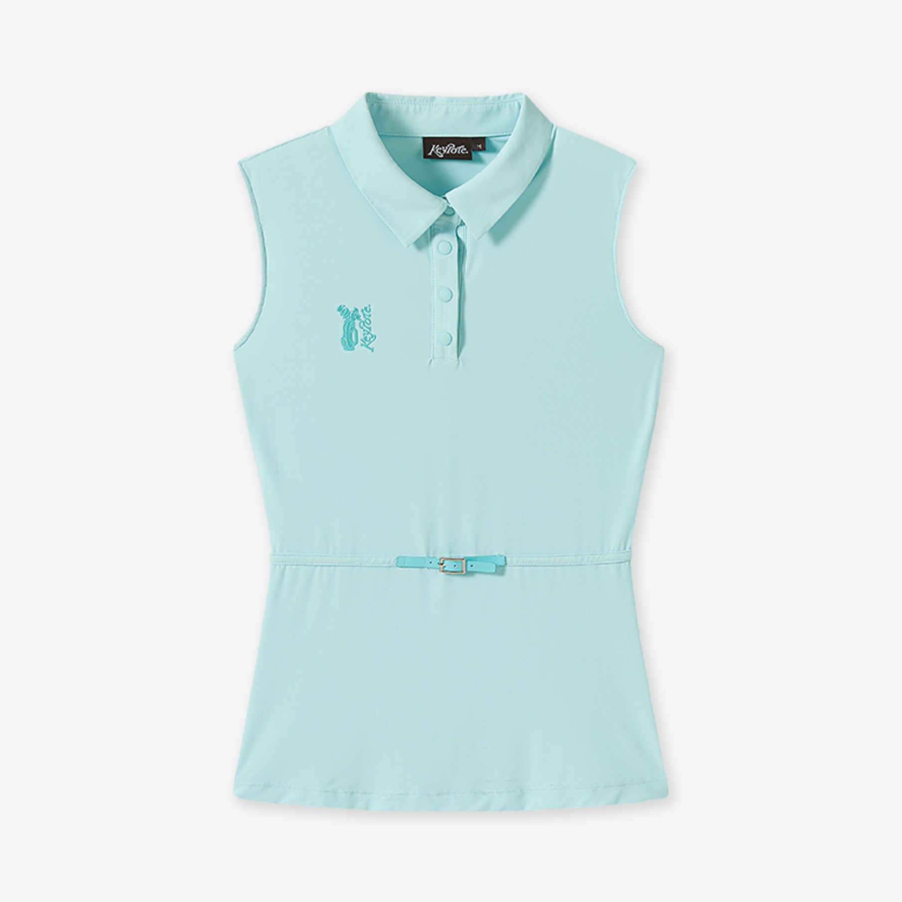 Keypote Women's Blue Sleeveless Golf Polo with Belt | Erthe Golf