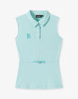Keypote Women's Blue Sleeveless Golf Polo with Belt | Erthe Golf