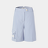 Light blue shorts with a button on a white background