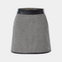 Gray checkered skirt with black trim on a white background