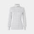 Floral patterned turtleneck shirt on a light gray background
