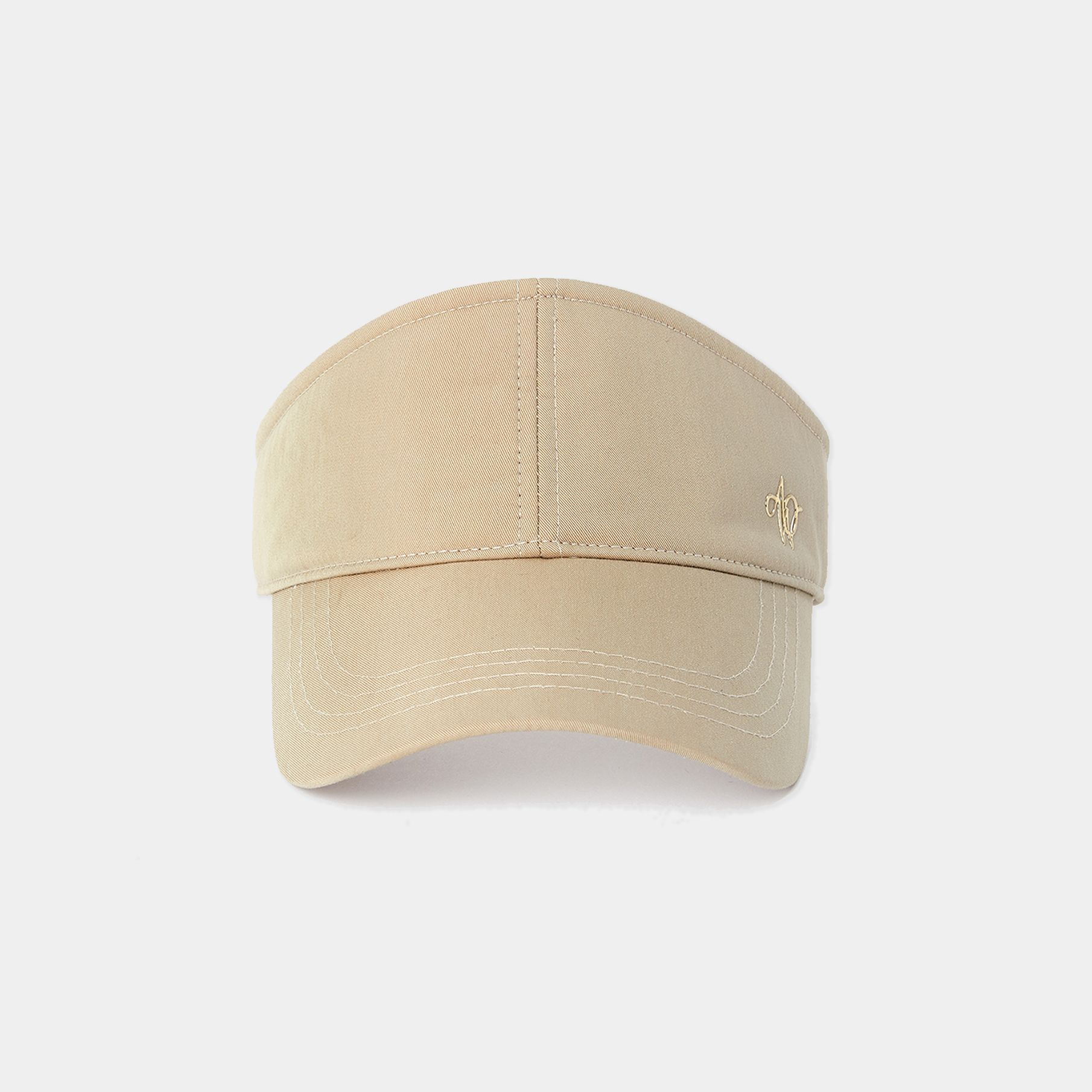 Beige visor cap on a light gray background