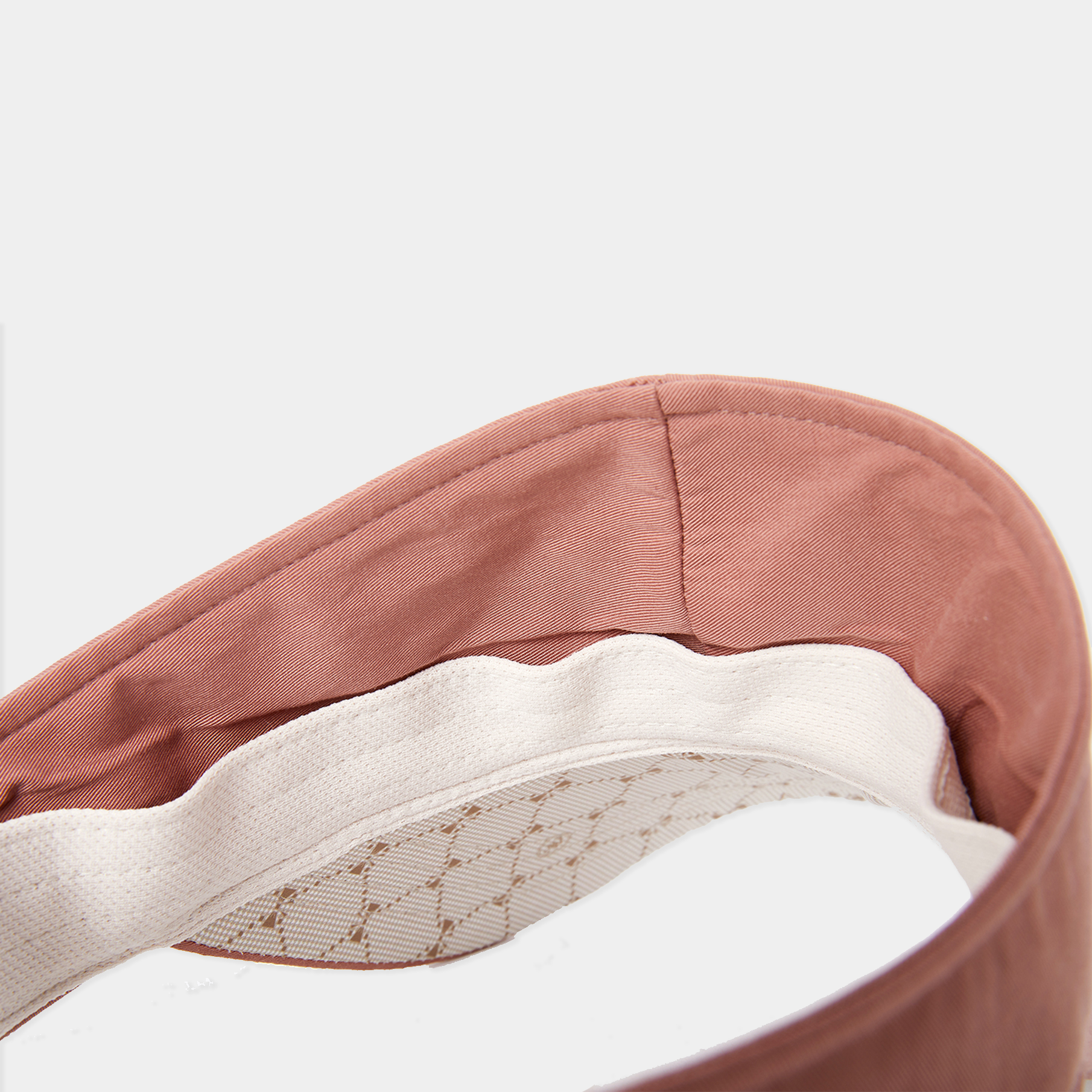 Close-up of a pink visor on a white background