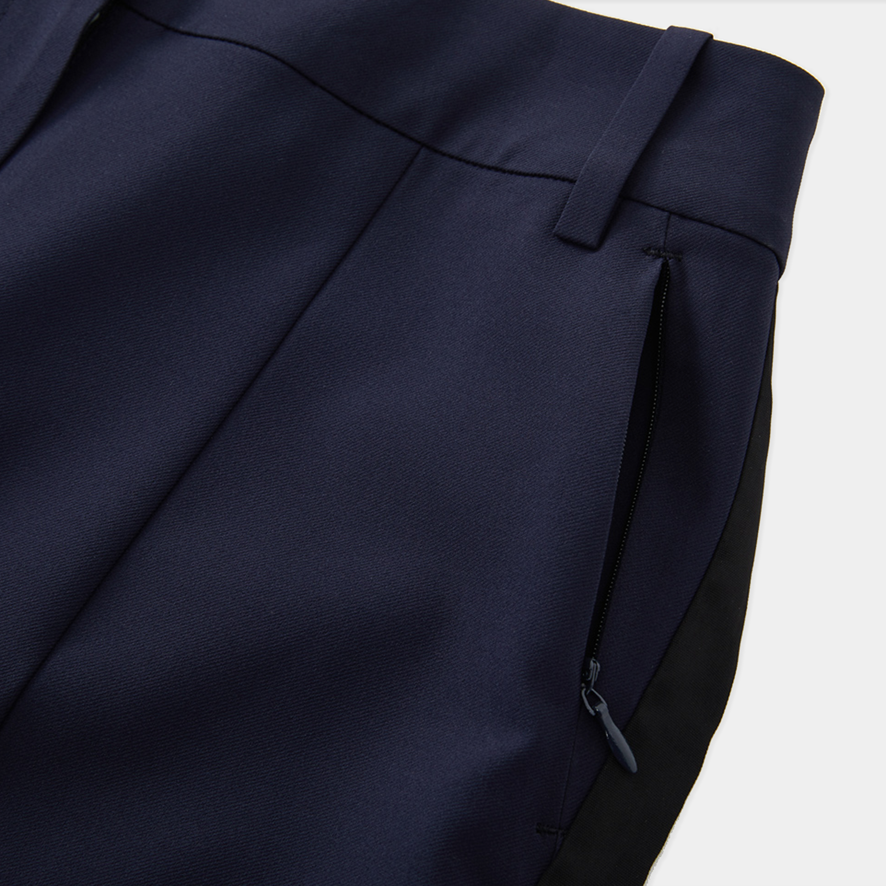 Navy blue pants on a white background
