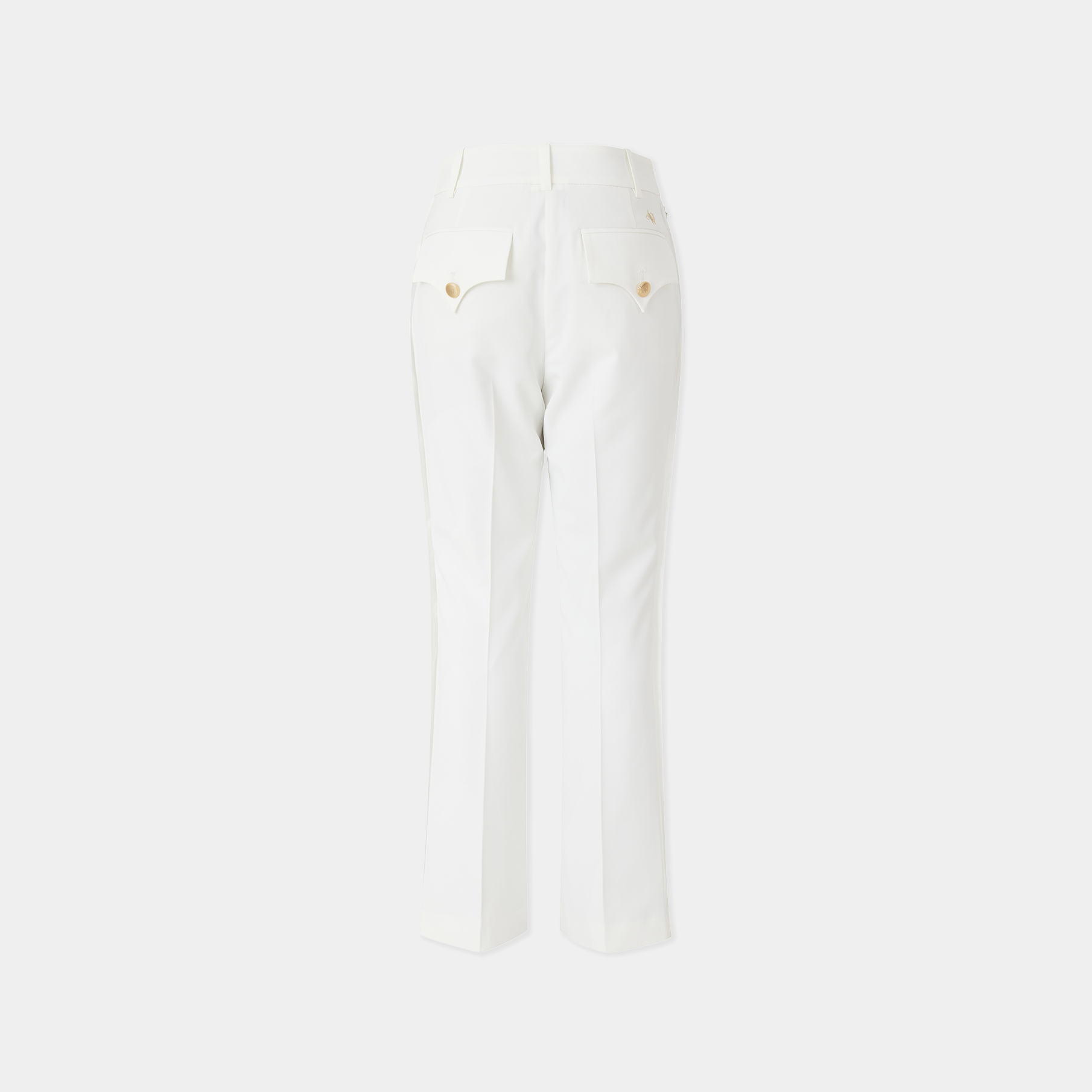White pants on a light gray background