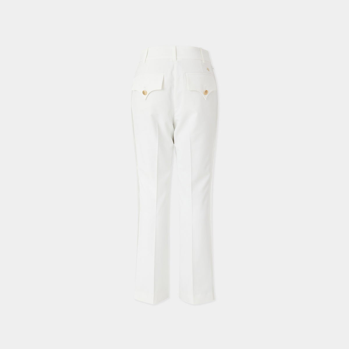 White pants on a light gray background