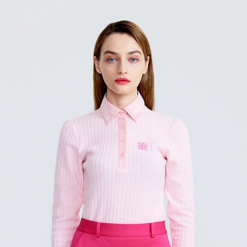Cellty Pink Suede Collar Long Sleeve - Erthe Golf
