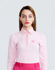 Cellty Pink Suede Collar Long Sleeve