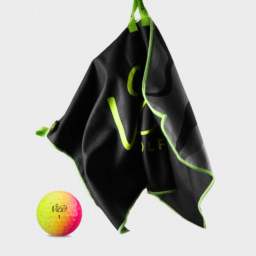 Vice Pro Neon Sunset Golf Balls + Gray Towel Bundle