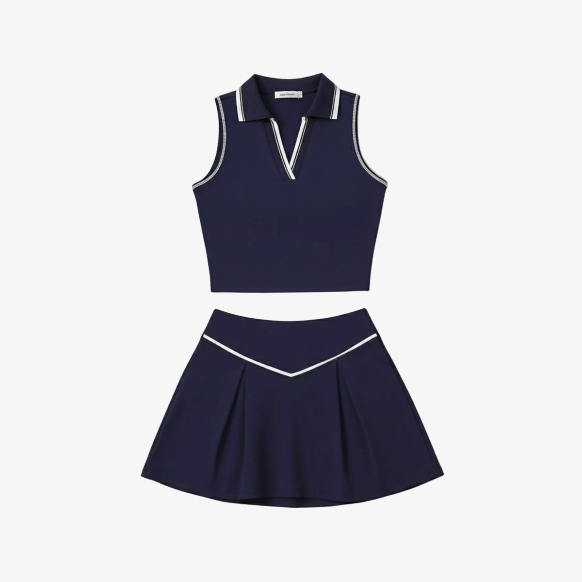 Women's Collared Skirt Set - Navy Blue - Erthe Golf