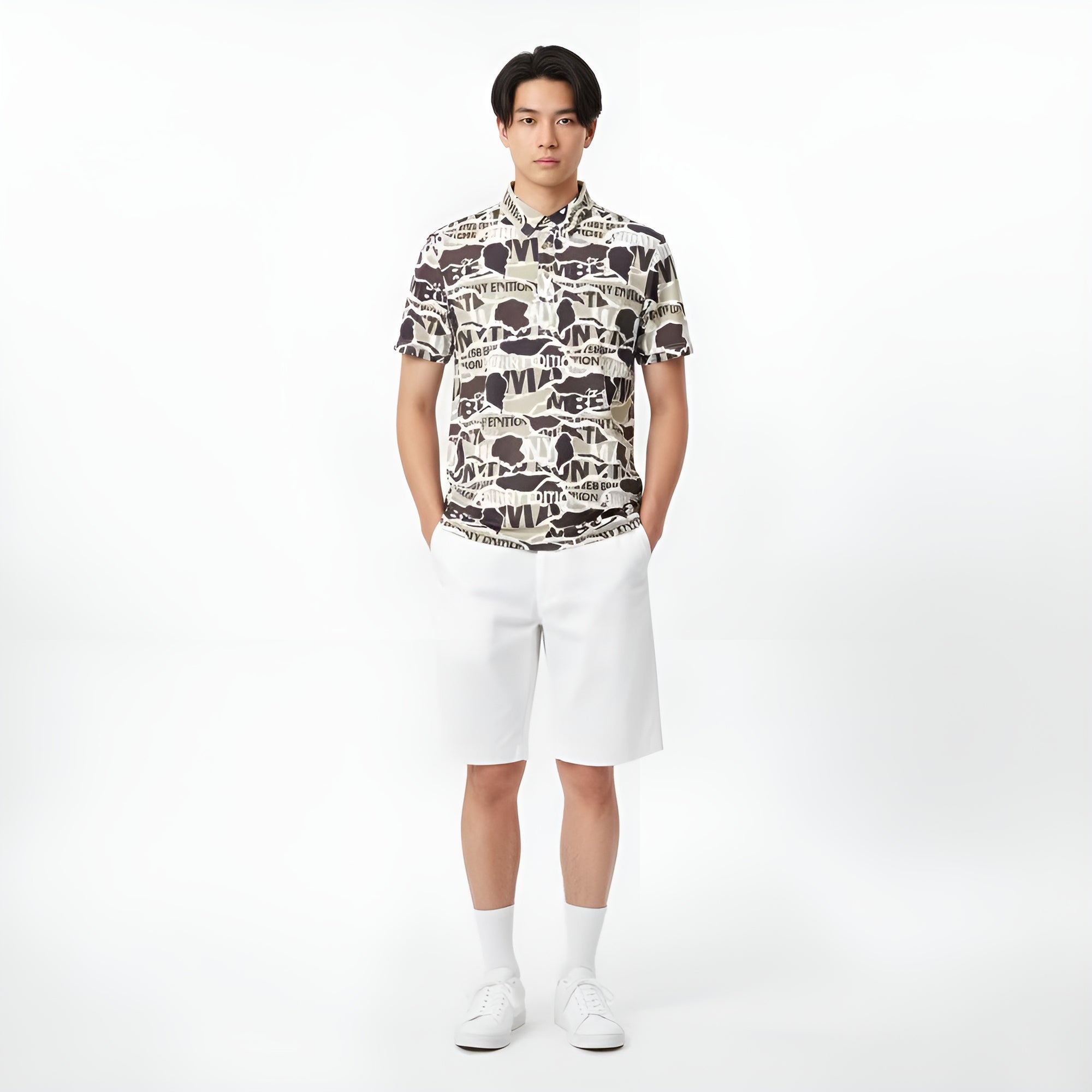 Master Bunny Edition Men's Collage Polo - Brown - Erthe Golf