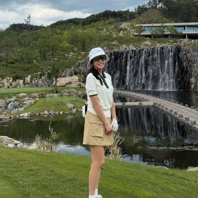 [WAAC x JONES] Women's Knit Polo - White - Erthe Golf