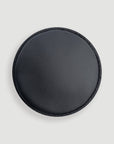 Black driver cover top cap circular view showing leather suede construction and canvas edge - Laclavi Golf