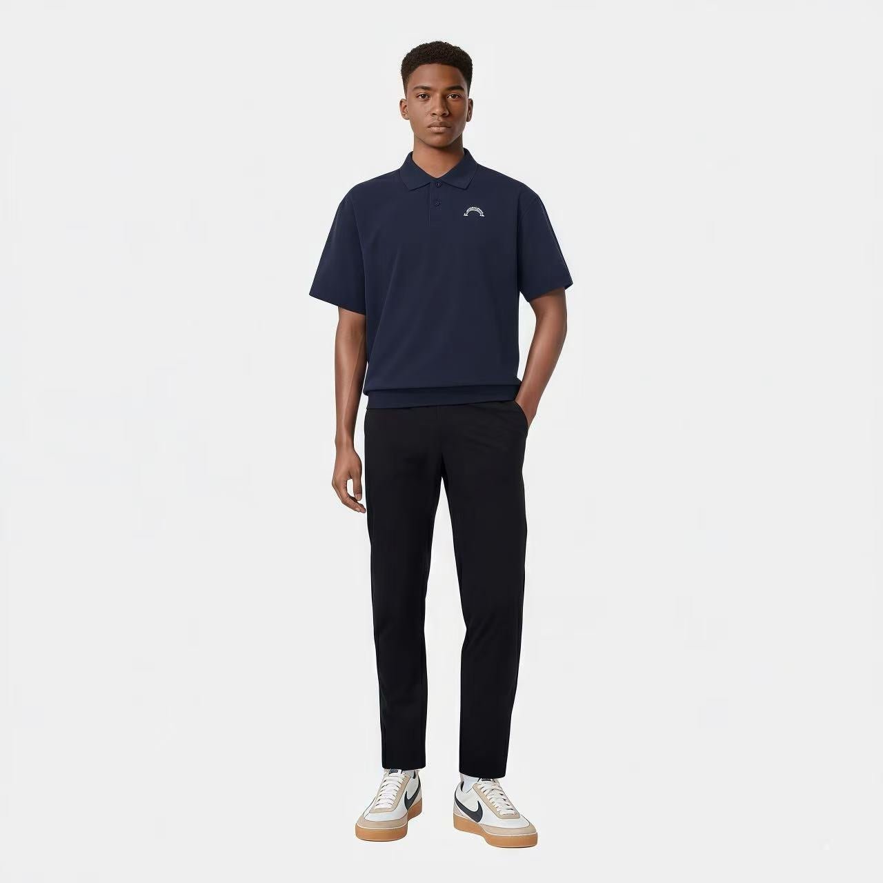 WAAC Men's Collar Sweatshirt - Navy - Erthe Golf