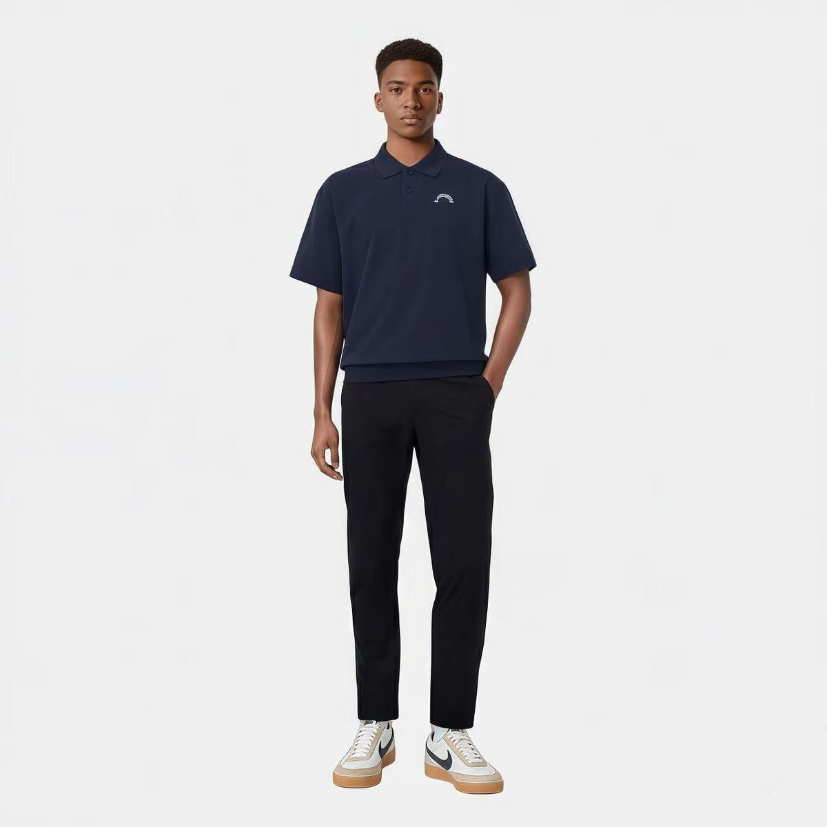WAAC Men's Collar Sweatshirt - Navy - Erthe Golf