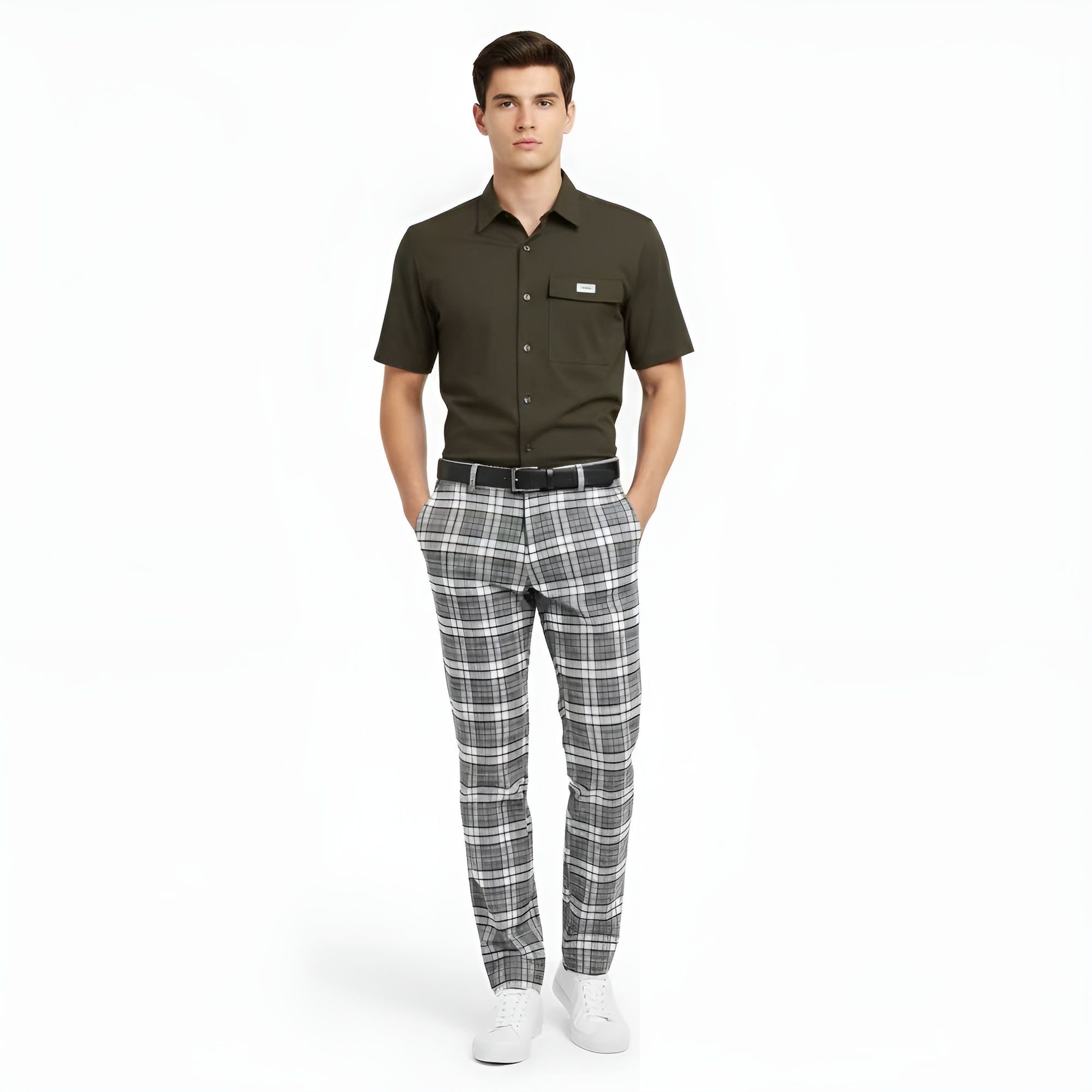 Master Bunny Edition Men's Check Pants - Gray - Erthe Golf