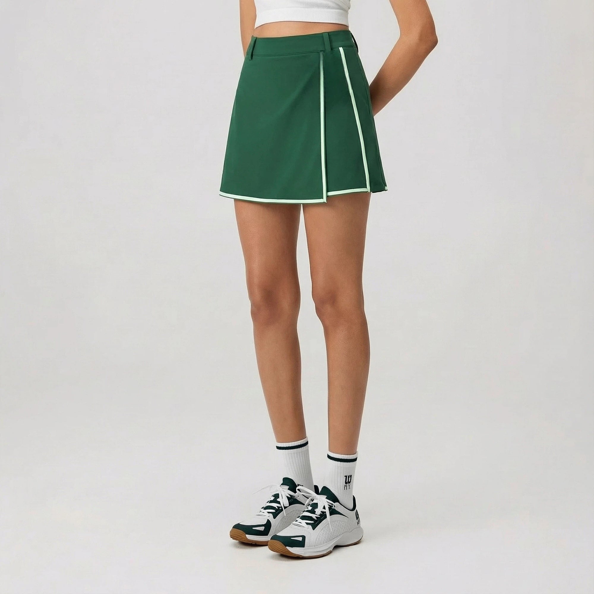 Women's Double Wrap Skort - Green - Erthe Golf