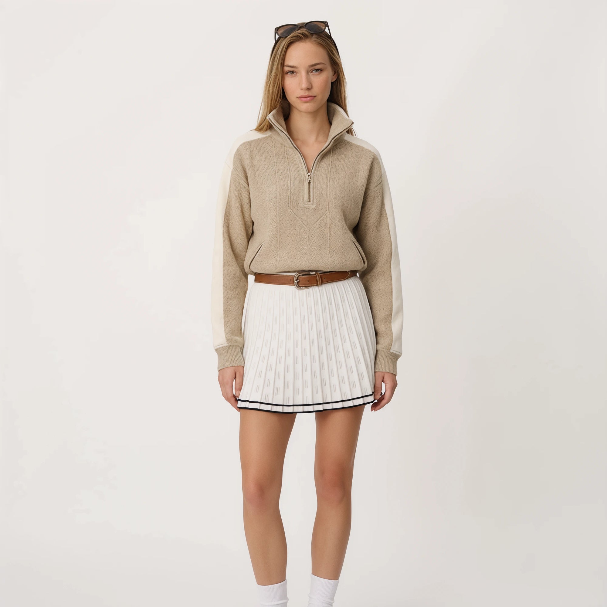 Women's Sweater - Khaki - Erthe Golf