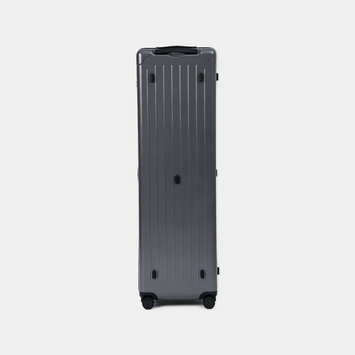Gray suitcase on a light gray background