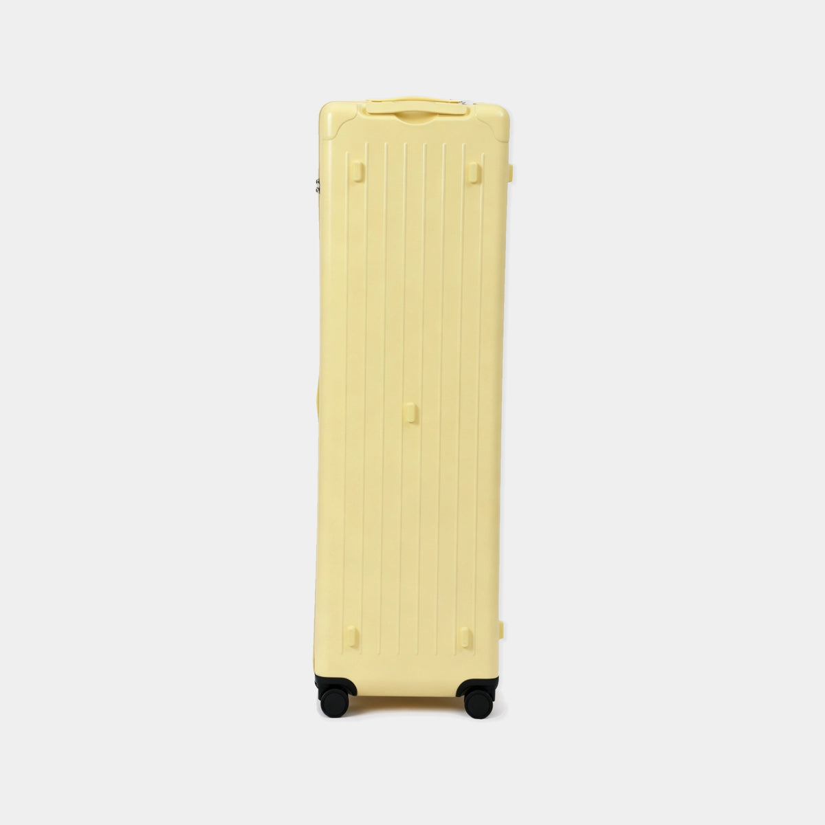Yellow suitcase on a white background